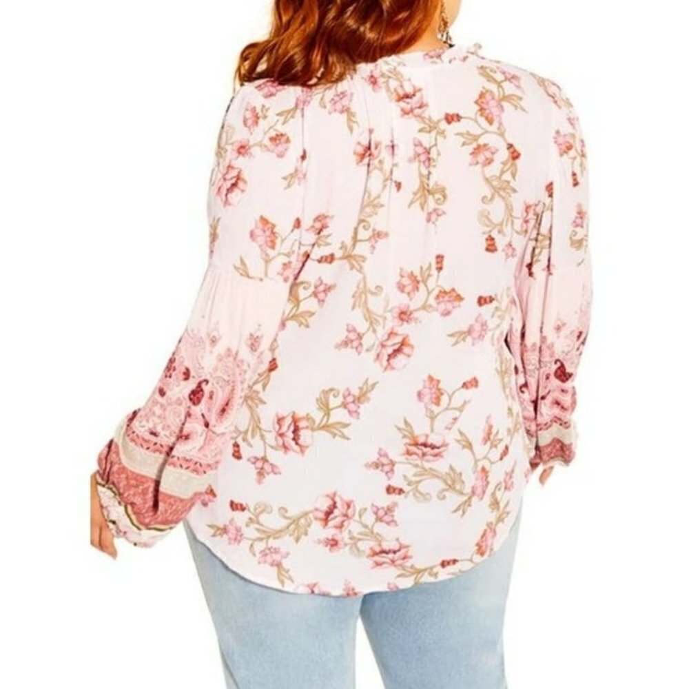 City Chic Floating Print Top- NWT - Picture 2 of 4